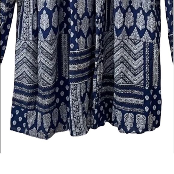 NEW Cotton Bleu Boho Lace Up Cotton Top - Picture 6 of 9